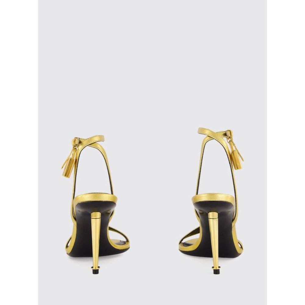 Tom Ford Women Padlock High-Heeled Sandals Tom Ford In Laminated Nappa Leather - Picture 3 of 4